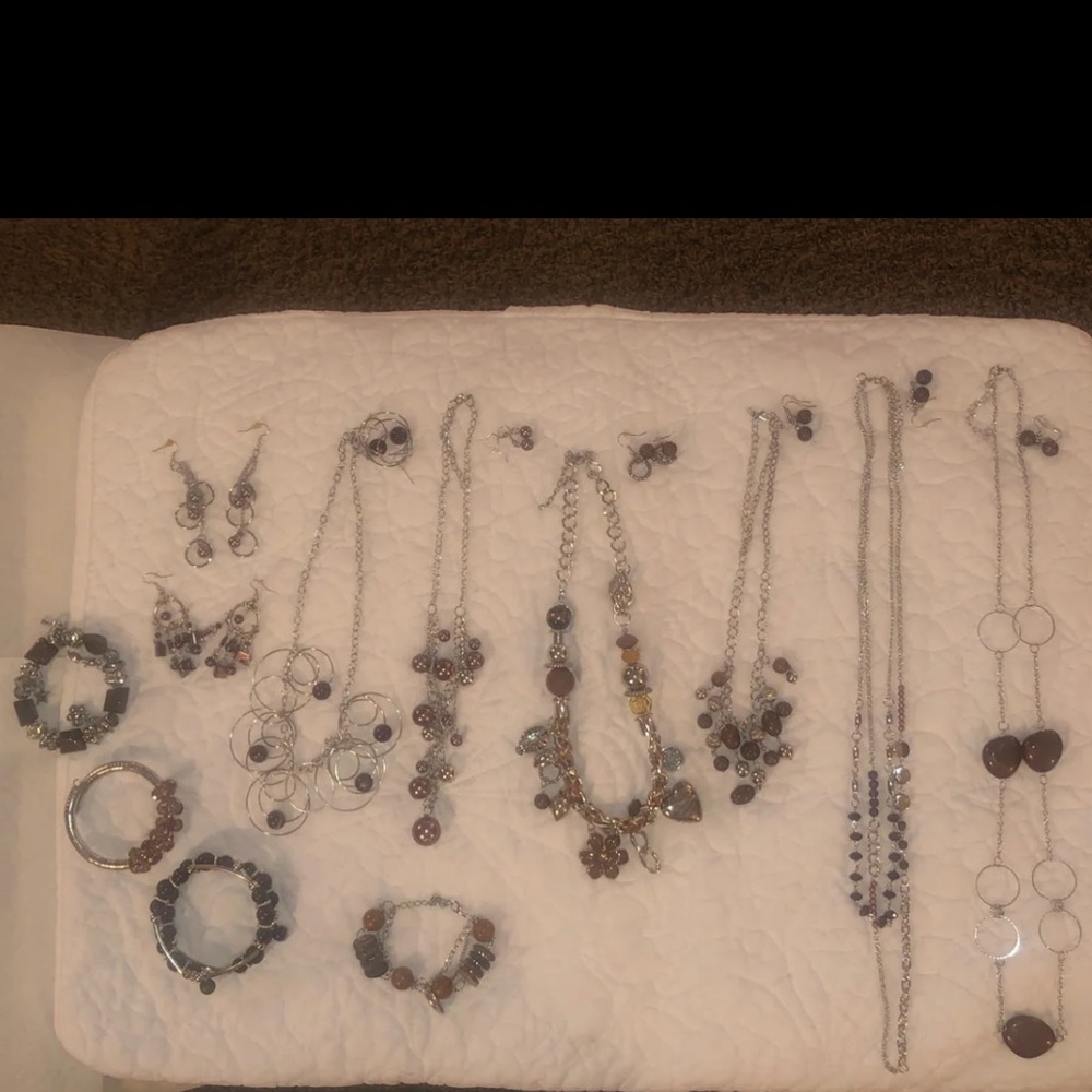 Brown and silver fashion jewelry